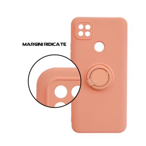 Husa Safe Flex Ring compatibila cu Redmi 9C, Interior microfibra, Design mat, Inel magnetic de prindere/Rotativ 360, Anti shock, Silicon moale, Textura cu finisaj mat/fin, Antiaderent, Roz4