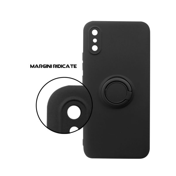 Husa Safe Flex Ring compatibila cu Redmi 9A, Interior microfibra, Design mat, Inel magnetic de prindere/Rotativ 360, Anti shock, Silicon moale, Textura cu finisaj mat/fin, Antiaderent, Negru4