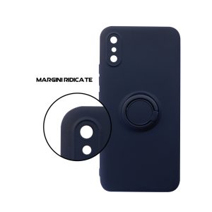 Husa Safe Flex Ring compatibila cu Redmi 9A, Interior microfibra, Design mat, Inel magnetic de prindere/Rotativ 360, Anti shock, Silicon moale, Textura cu finisaj mat/fin, Antiaderent, Albastru4