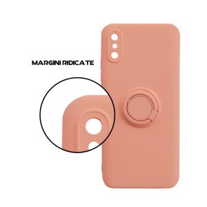 Husa Safe Flex Ring compatibila cu Redmi 9A, Interior microfibra, Design mat, Inel magnetic de prindere/Rotativ 360, Anti shock, Silicon moale, Textura cu finisaj mat/fin, Antiaderent, Roz4