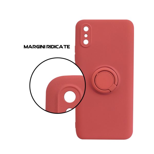 Husa Safe Flex Ring compatibila cu Redmi 9A, Interior microfibra, Design mat, Inel magnetic de prindere/Rotativ 360, Anti shock, Silicon moale, Textura cu finisaj mat/fin, Antiaderent, Rosu4