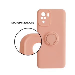 Husa Safe Flex Ring compatibila cu Redmi Note 10, Interior microfibra, Design mat, Inel magnetic de prindere/Rotativ 360, Anti shock, Silicon moale, Textura cu finisaj mat/fin, Antiaderent, Roz4