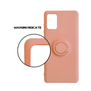 Husa Safe Flex Ring compatibila cu Samsung Galaxy A71, Interior microfibra, Design mat, Inel magnetic de prindere/Rotativ 360, Anti shock, Silicon moale, Textura cu finisaj mat/fin, Antiaderent, Roz4