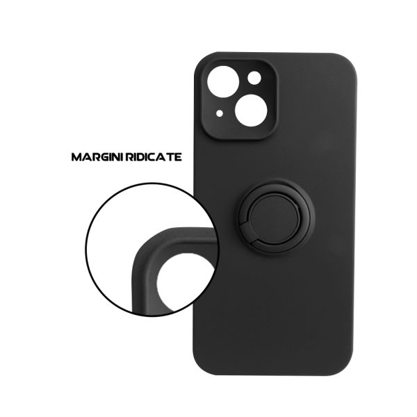 Husa Safe Flex Ring compatibila cu iPhone 13, Interior microfibra, Design mat, Inel magnetic de prindere/Rotativ 360, Anti shock, Silicon moale, Textura cu finisaj mat/fin, Antiaderent, Negru4