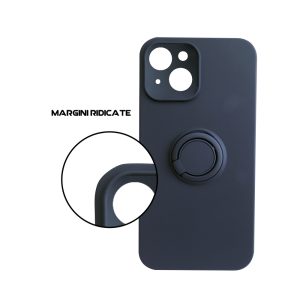 Husa Safe Flex Ring compatibila cu iPhone 13, Interior microfibra, Design mat, Inel magnetic de prindere/Rotativ 360, Anti shock, Silicon moale, Textura cu finisaj mat/fin, Antiaderent, Albastru4