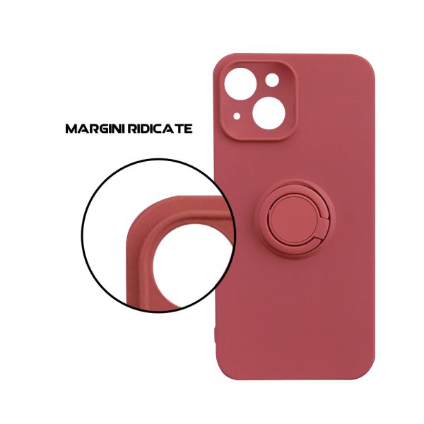 Husa Safe Flex Ring compatibila cu iPhone 13, Interior microfibra, Design mat, Inel magnetic de prindere/Rotativ 360, Anti shock, Silicon moale, Textura cu finisaj mat/fin, Antiaderent, Rosu4