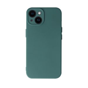 Husa Safe Flex compatibila cu Apple iPhone 14 Plus, Comando Fonix, Design Slim flexibil, Interior captusit cu microfibra, Anti shock, Silicon moale, Textura cu finisaj mat/fin, Antiaderent, Verde inchis