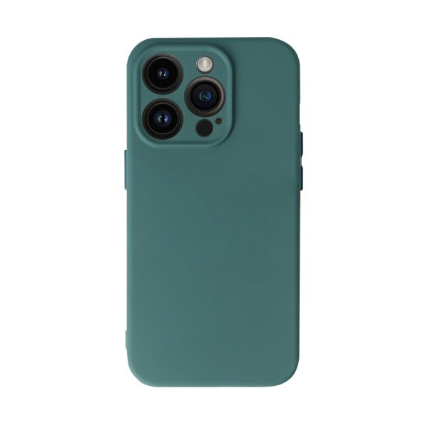 Husa Safe Flex compatibila cu Apple iPhone 14 Pro, Comando Fonix, Design Slim flexibil, Interior captusit cu microfibra, Anti shock, Silicon moale, Textura cu finisaj mat/fin, Antiaderent, Verde inchis