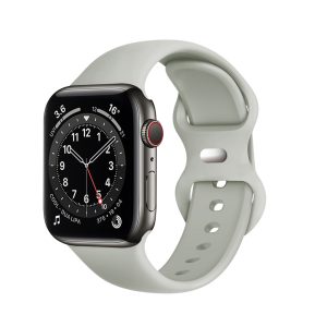 Curea de silicon compatibila cu Apple Watch 1 38 mm, Fonix Soft Touch, Design unicolor, Mata, Fina, Comfortabila, Durabila, Atasare slide-in / slide-out, Gri