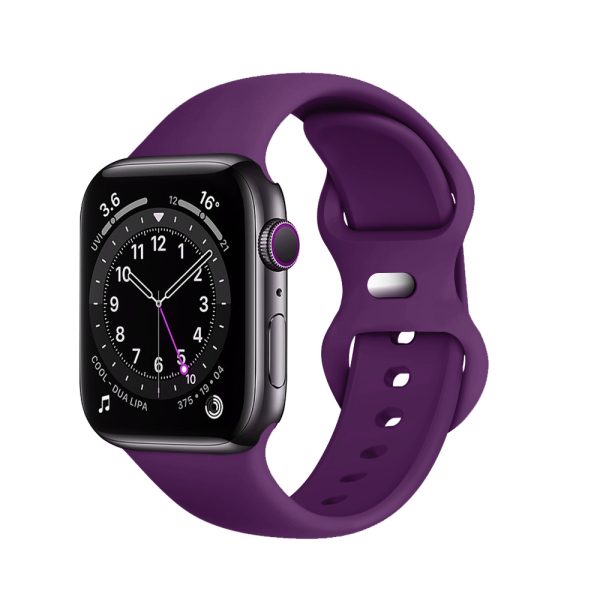 Curea de silicon compatibila cu Apple Watch 1 38 mm, Fonix Soft Touch, Design unicolor, Mata, Fina, Comfortabila, Durabila, Atasare slide-in / slide-out, Mov