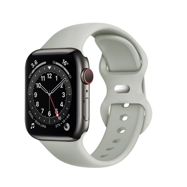 Curea de silicon compatibila cu Apple Watch 1 42 mm, Fonix Soft Touch, Design unicolor, Mata, Fina, Comfortabila, Durabila, Atasare slide-in / slide-out, Gri