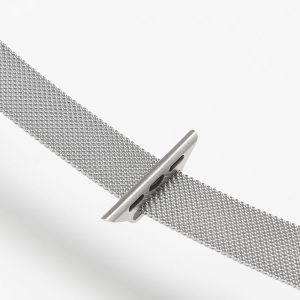 Curea compatibila cu Apple Watch 1 38 mm, Fonix Braided Steel, Milanese Loop, Metalica, Comfortabila, Durabila, Atasare slide-in / slide-out, Argintiu - 3