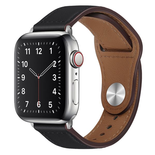 Curea pentru barbati compatibila cu Apple Watch Ultra 49 mm, Fonix Eco Skin, Design premium, Minimalist, Cusaturi fine, Comfortabila, Durabila, Atasare slide-in / slide-out, Negru