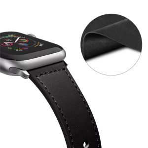 Curea pentru barbati compatibila cu Apple Watch Ultra 49 mm, Fonix Eco Skin, Design premium, Minimalist, Cusaturi fine, Comfortabila, Durabila, Atasare slide-in / slide-out, Negru - 2