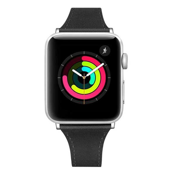 Curea pentru femei compatibila cu Apple Watch Ultra 49 mm, Fonix Eco Skin, Design premium, Minimalist, Cusaturi fine, Comfortabila, Durabila, Atasare slide-in / slide-out, Negru - 2