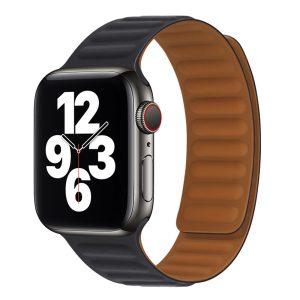 Curea compatibila cu Apple Watch 5 40 mm, Fonix Silicon Magness, Comfortabila, Durabila, Prindere magnetica, Design modern, Atasare slide-in / slide-out, Negru