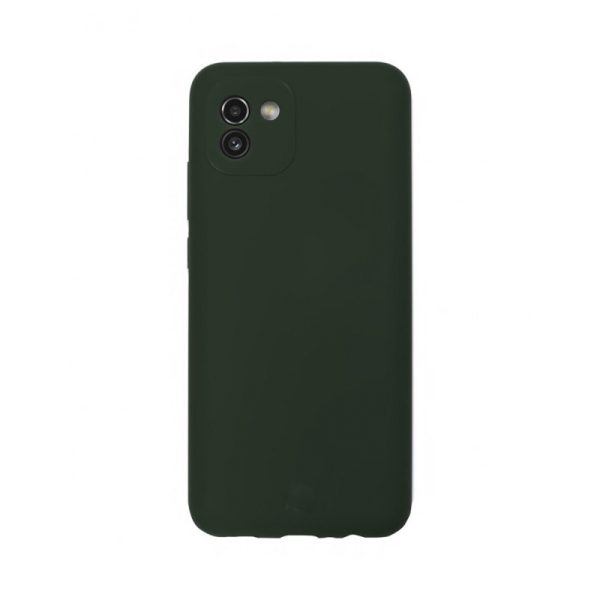 Husa de silicon cu microfibra Stylish Neat compatibila cu Samsung Galaxy A03, acoperire completa, protectie camere, slim, Verde inchis