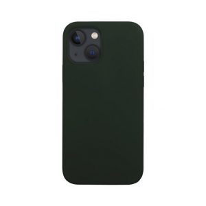 Husa de silicon cu microfibra Stylish Neat compatibila cu iPhone 13, acoperire completa, protectie camere, slim, Verde inchis