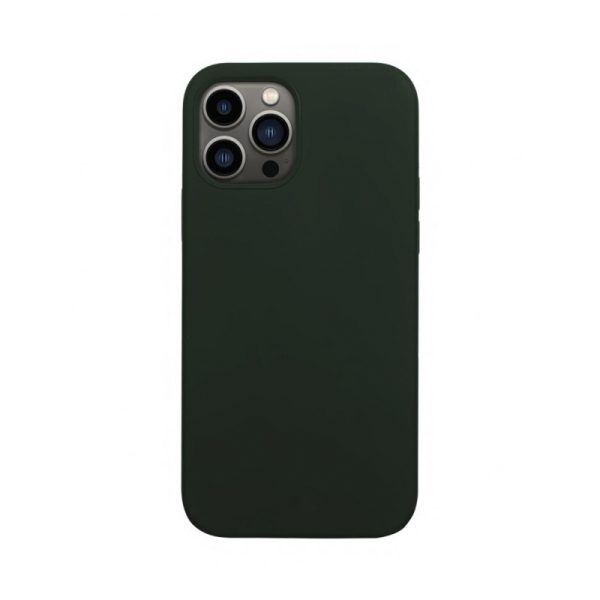 Husa de silicon cu microfibra Stylish Neat compatibila cu iPhone 13 Pro, acoperire completa, protectie camere, slim, Verde inchis