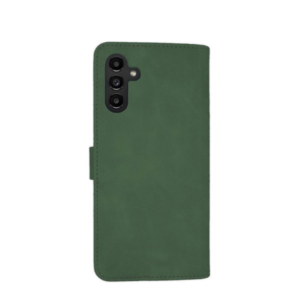 Husa carte compatibila cu Samsung Galaxy A04S, Stylish Book, acoperire completa, clema cu inchidere magnetica, 3 compartimente interioare de tip buzunar, Verde inchis3