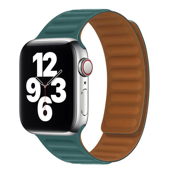 Curea compatibila cu Apple Watch Ultra 49 mm, Fonix Silicon Magness, Comfortabila, Durabila, Prindere magnetica, Design modern, Atasare slide-in / slide-out, Turcoaz