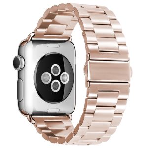 Curea compatibila cu Apple Watch SE 40 mm, Fonix Noblesse Steel, Ajustabila, Comfortabila, Durabila, Metalica, Atasare slide-in / slide-out, Roz - 2