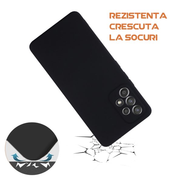 Husa silicon microfibra compatibila cu Samsung Galaxy A53 5G, Prime Deluxe, acoperire completa, margini ridicate, protectie camera, Negru