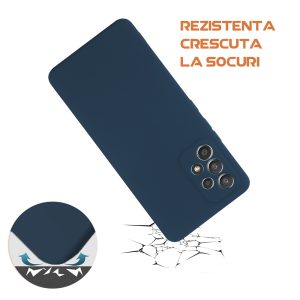 Husa silicon microfibra compatibila cu Samsung Galaxy A53 5G, Prime Deluxe, acoperire completa, margini ridicate, protectie camera, Albastru