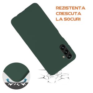 Husa silicon microfibra compatibila cu Samsung Galaxy A13 5G, Prime Deluxe, acoperire completa, margini ridicate, protectie camera, Kaki