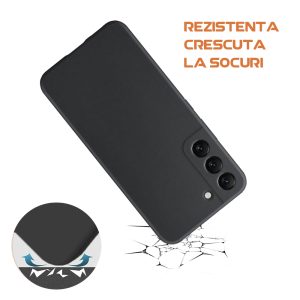 Husa silicon microfibra compatibila cu Samsung Galaxy S21 FE, Prime Deluxe, acoperire completa, margini ridicate, protectie camera, Negru