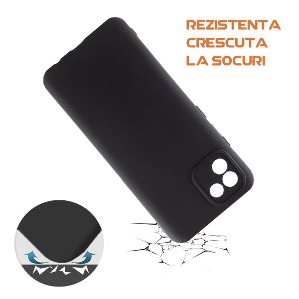 Husa silicon microfibra compatibila cu Samsung Galaxy A03, Prime Deluxe, acoperire completa, margini ridicate, protectie camera, Negru