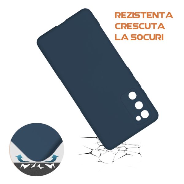 Husa silicon microfibra compatibila cu Samsung Galaxy S20 FE, Prime Deluxe, acoperire completa, margini ridicate, protectie camera, Albastru