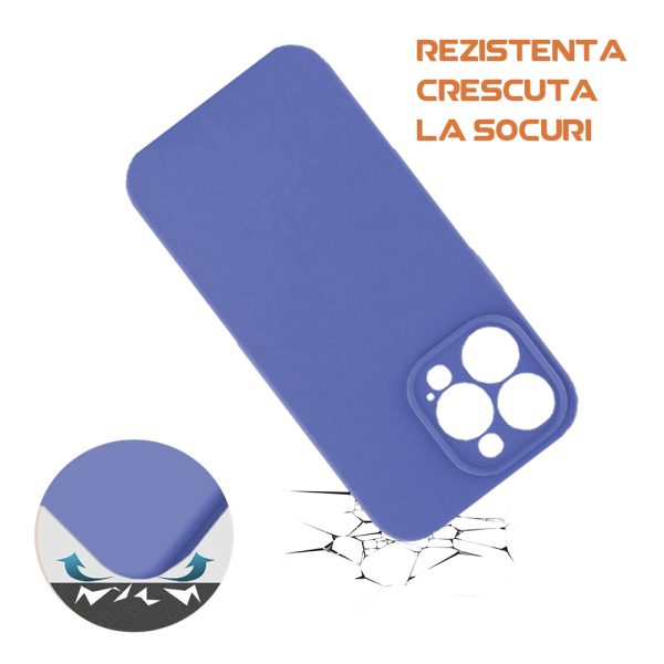 Husa silicon microfibra compatibila cu Apple iPhone 13 Pro, Prime Deluxe, acoperire completa, margini ridicate, protectie camera, Violet