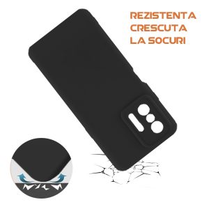 Husa silicon microfibra compatibila cu Xiaomi 11T / 11T Pro, Prime Deluxe, acoperire completa, margini ridicate, protectie camera, Negru