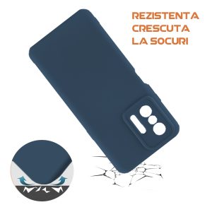 Husa silicon microfibra compatibila cu Xiaomi 11T / 11T Pro, Prime Deluxe, acoperire completa, margini ridicate, protectie camera, Albastru