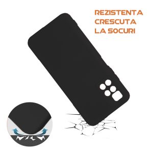 Husa silicon microfibra compatibila cu Xiaomi Redmi 10, Prime Deluxe, acoperire completa, margini ridicate, protectie camera, Negru