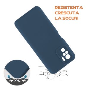 Husa silicon microfibra compatibila cu Xiaomi Redmi Note 10 / 10S, Prime Deluxe, acoperire completa, margini ridicate, protectie camera, Albastru