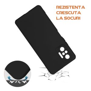 Husa silicon microfibra compatibila cu Xiaomi Redmi Note Pro, Prime Deluxe, acoperire completa, margini ridicate, protectie camera, Negru