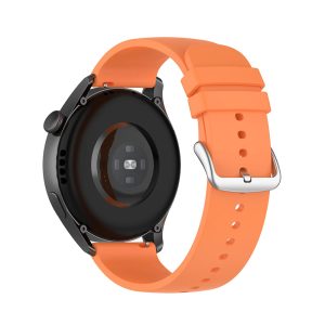 Curea de silicon compatibila cu Samsung Galaxy Watch 4 40 mm, Fonix Soft Touch, Design unicolor, Mata, Fina, Comfortabila, Durabila, Atasare slide-in / slide-out, 20 mm latime, Portocaliu - 2