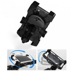 Suport cu brate pentru bicicleta, prindere / fixare pe ghidon, FONIX BikeHolder, telefon de 6 – 9 cm latime, reglabil 360 de grade, universal, Negru - 4