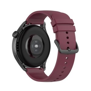 Curea de silicon compatibila cu Samsung Gear S3, Fonix Soft Touch, Design unicolor, Mata, Fina, Confortabila, Durabila, Atasare slide-in / slide-out, 22 mm latime, Visiniu - 2