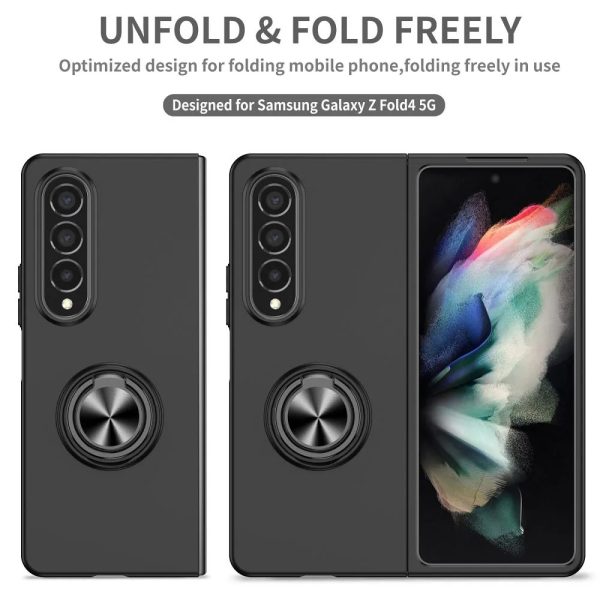 Husa compatibila cu Samsung Galaxy Z Fold 4, Slender Ring, inel ajustabil 360 de grade, Negru4