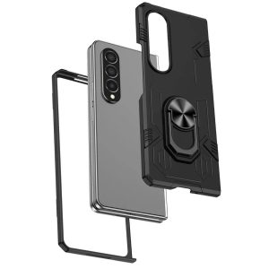 Husa compatibila cu Samsung Galaxy Z Fold 4, Rugged Ring, antisoc, inel, Negru3