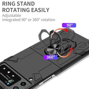 Husa compatibila cu Samsung Galaxy Z Flip 4, Ascend Ring, antisoc, inel, Negru5