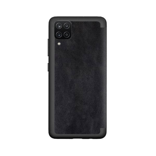 Husa carte compatibila cu Samsung Galaxy A12 / M12, Blend LeatherBook, acoperire completa, clapeta transparenta, Negru