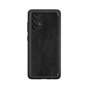 Husa carte compatibila cu Samsung Galaxy A72, Blend LeatherBook, acoperire completa, clapeta transparenta, Negru