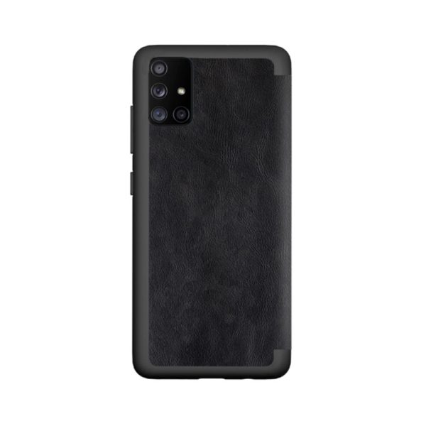 Husa carte compatibila cu Samsung Galaxy A71, Blend LeatherBook, acoperire completa, clapeta transparenta, Negru