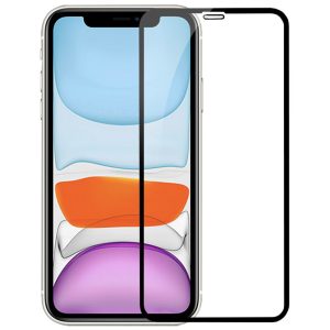 Folie sticla cu aplicator compatibila cu Apple iPhone 11, FONIX SmartGloss, Securizare PVB, Full cover, Full glue, Anti-soc, Margini negre, 5D, Instalare usoara