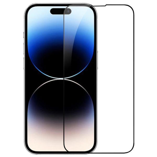 Folie sticla cu aplicator compatibila cu Apple iPhone 14 Pro, FONIX SmartGloss, Securizare PVB, Full cover, Full glue, Anti-soc, Margini negre, 5D, Instalare usoara