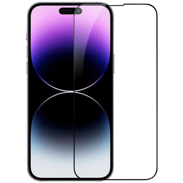 Folie sticla cu aplicator compatibila cu Apple iPhone 14 Pro Max, FONIX SmartGloss, Securizare PVB, Full cover, Full glue, Anti-soc, Margini negre, 5D, Instalare usoara